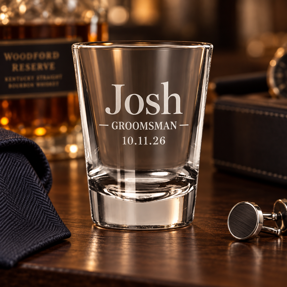 Personalized Groomsman Shot Glass, Engraved Best Man Gift, Custom Groomsmen Gift, Wedding Party Barware, Groomsman Proposal Gift