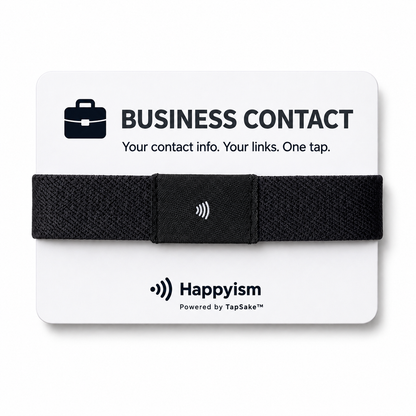 Happyism® Business Contact Smart Bracelet + NFC Tap Card | Wearable Digital Business Card