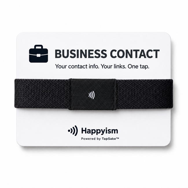 Happyism® Business Contact Smart Bracelet + NFC Tap Card | Wearable Digital Business Card
