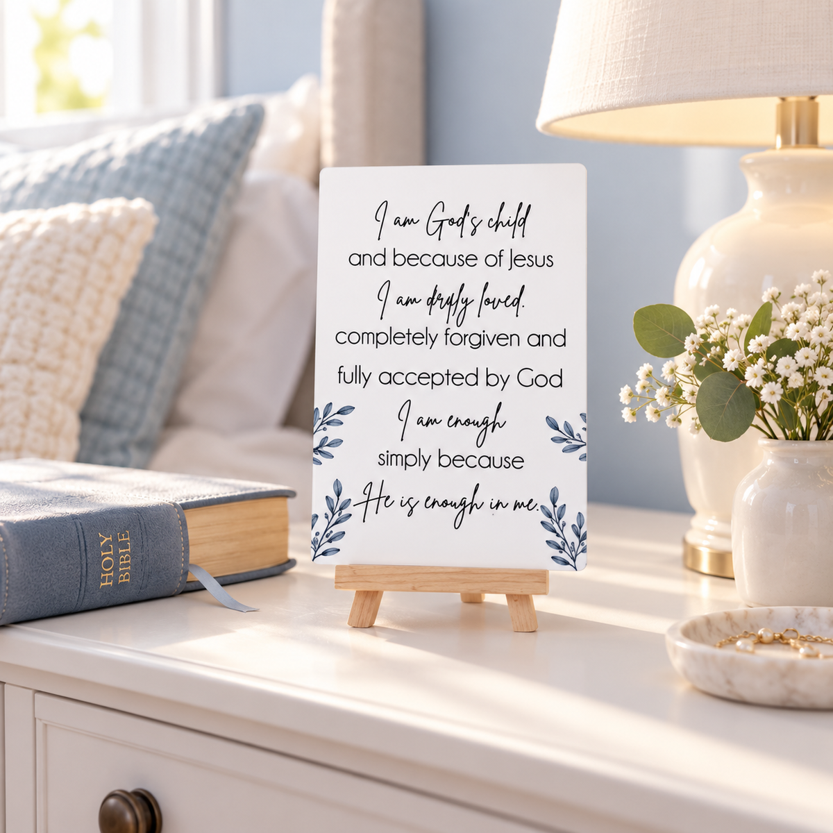 Child of God sign, Acrylic tabletop sign with easel stand