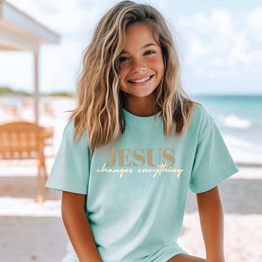 Jesus changes everything girls youth tee shirt