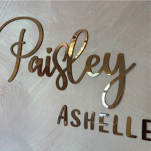 Custom Mirrored Acrylic Name Sign - first and middle name