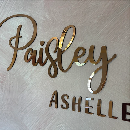 Custom Mirrored Acrylic Name Sign - first and middle name