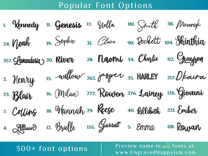 First and middle name sign - individual letters for middle name - stain options