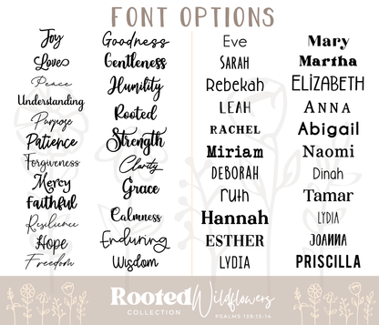 Engraved birth flower name tumbler