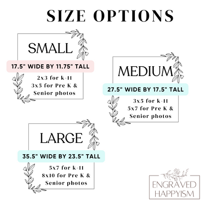 Personalized Pre-K - Senior year photo boards