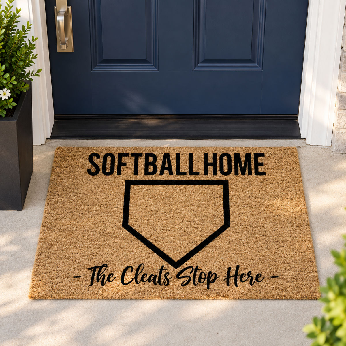 Softball Home, The Cleats stop here rug