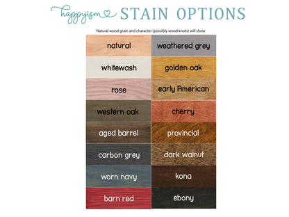 First and middle name sign - individual letters for middle name - stain options