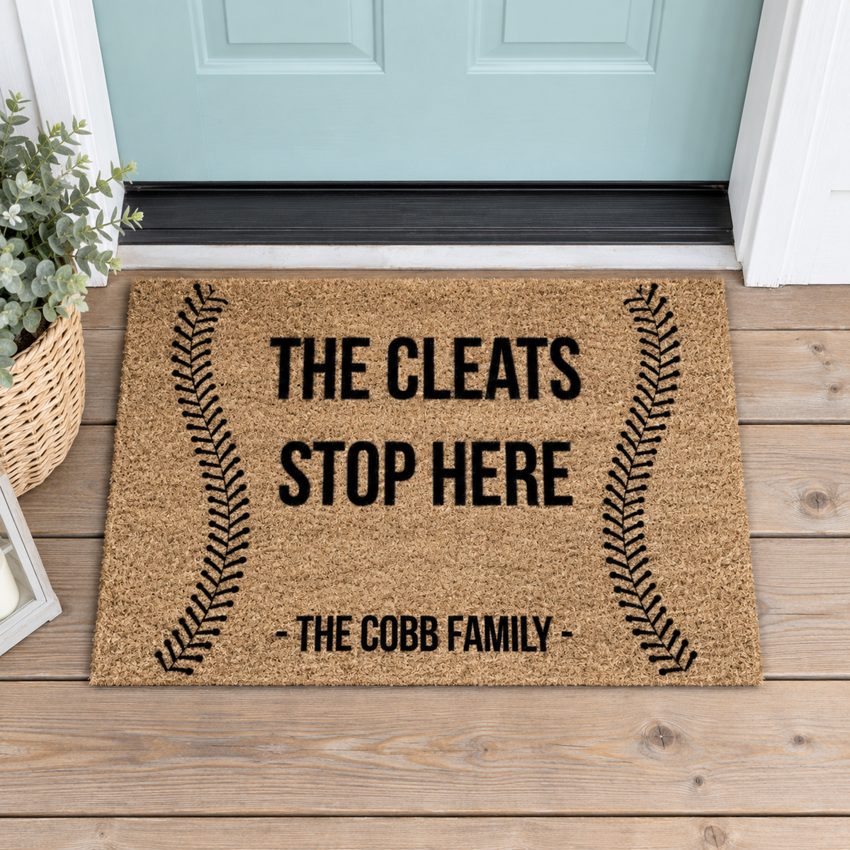 The Cleats Stop Here rug