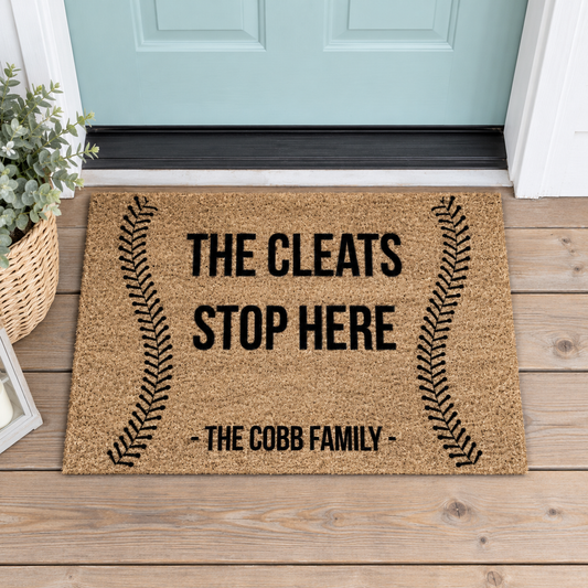The Cleats Stop Here rug