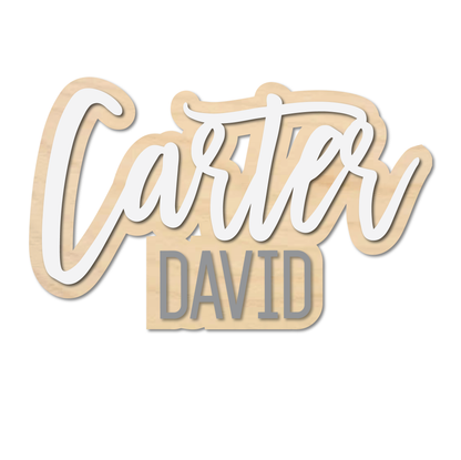 3D Outline First and middle name sign on stained background - Baby boy