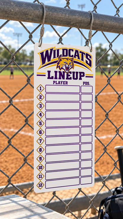 Baseball | Softball | T-Ball Game Day Lineup Acrylic Dry/Wet Erase Board - Small, Single Position