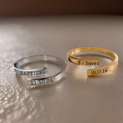 Engraved baptism ring, Christian ring, saved ring, Baptism gift, engraved baptism gift