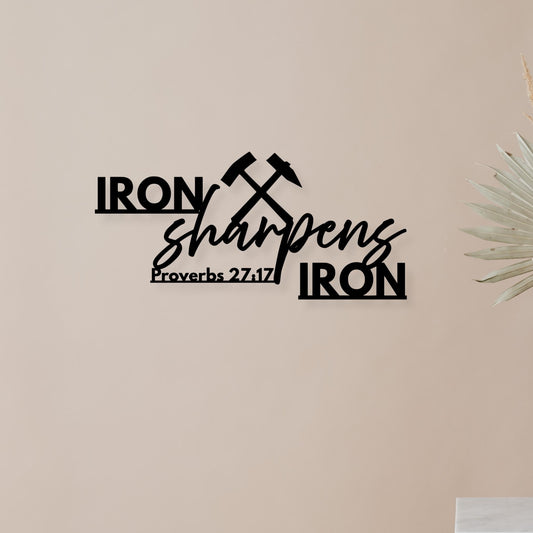Iron sharpens iron sign, Proverbs 27:17 sign, Church decor, Christian wall art, Christian gift, faith gift, wood sign