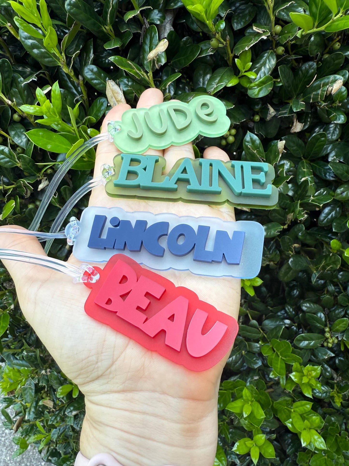 Modern name bag tag, aesthetic name tag, Custom Transparent Acrylic Bag Tag – Personalized Name Tag for Backpacks, Sports Bags & Travel