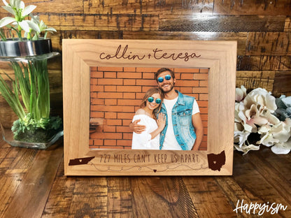 Personalized Long Distance Relationship Picture Frame, Long Distance Love, Long Distance Boyfriend Long Distance Girlfriend gift valentine's