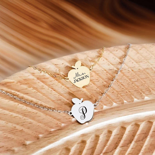 teacher gift, teacher necklace, apple necklace, teacher Christmas gift, teacher appreciation gift