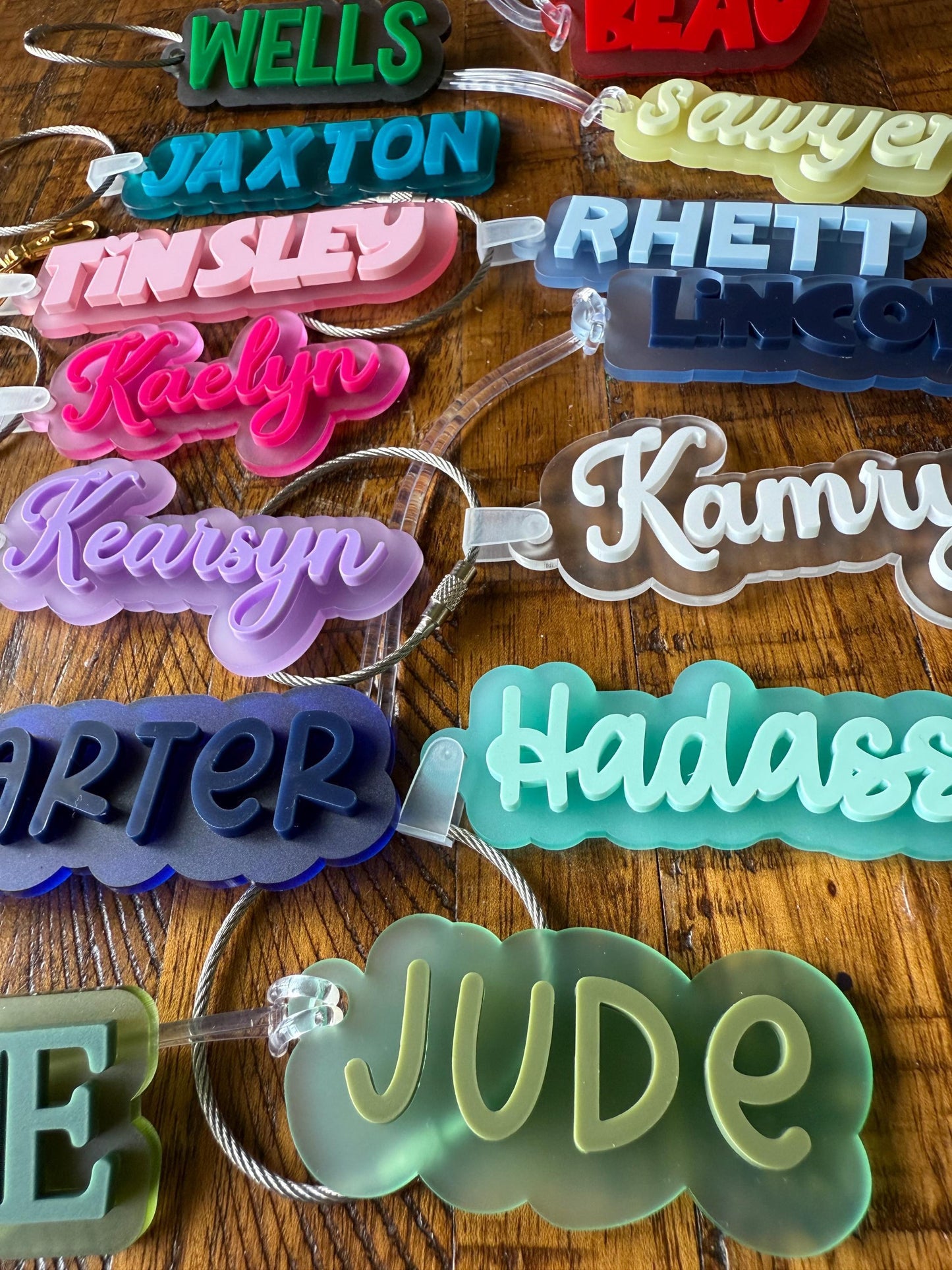 Modern name bag tag, aesthetic name tag, Custom glitter Acrylic Bag Tag – Personalized Name Tag for Backpacks, Sports Bags & Travel, retro