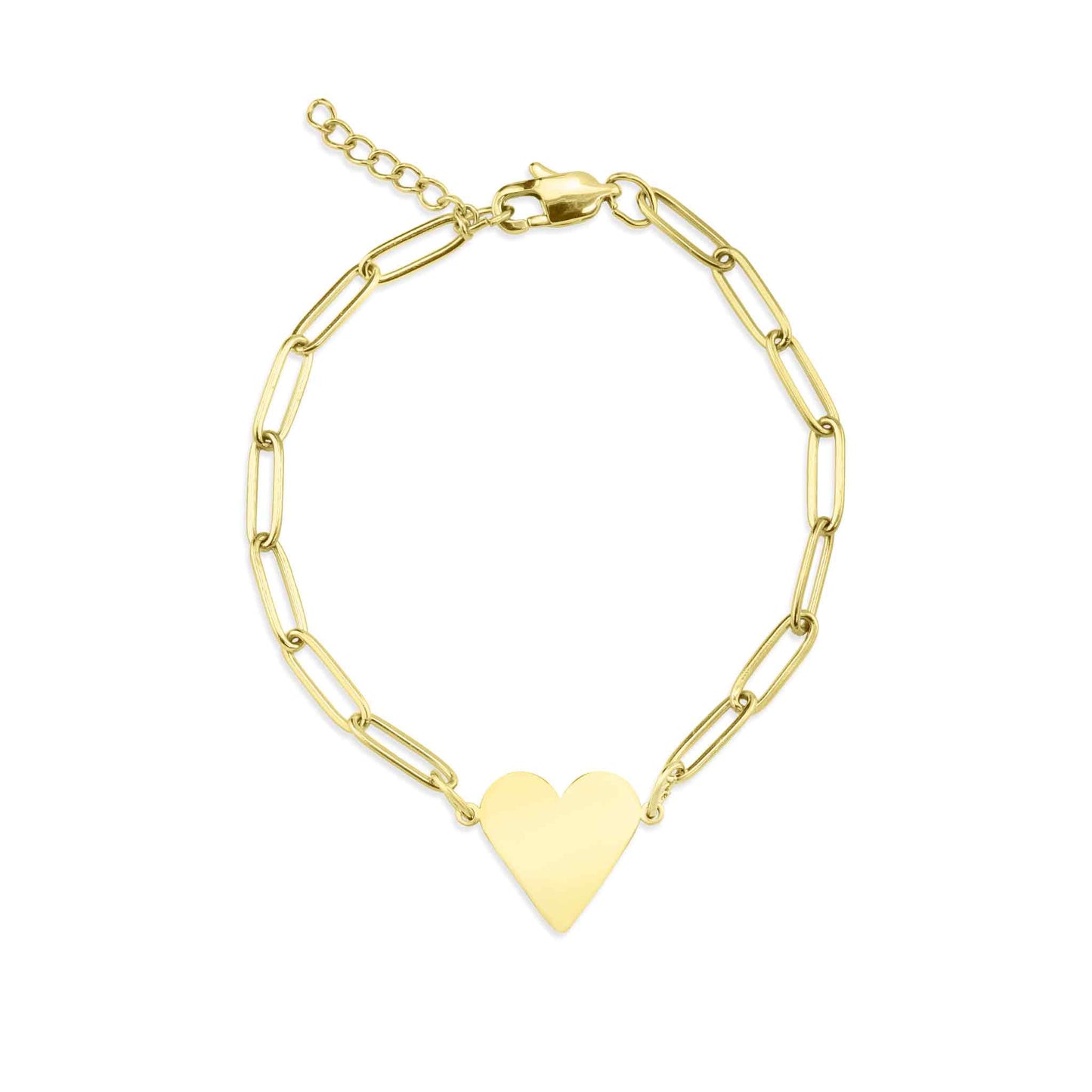 Monogram Heart Paperclip Bracelet