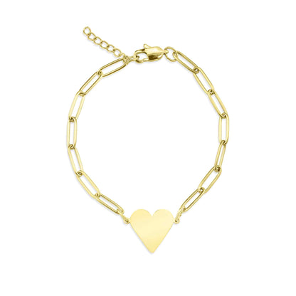 Monogram Heart Paperclip Bracelet