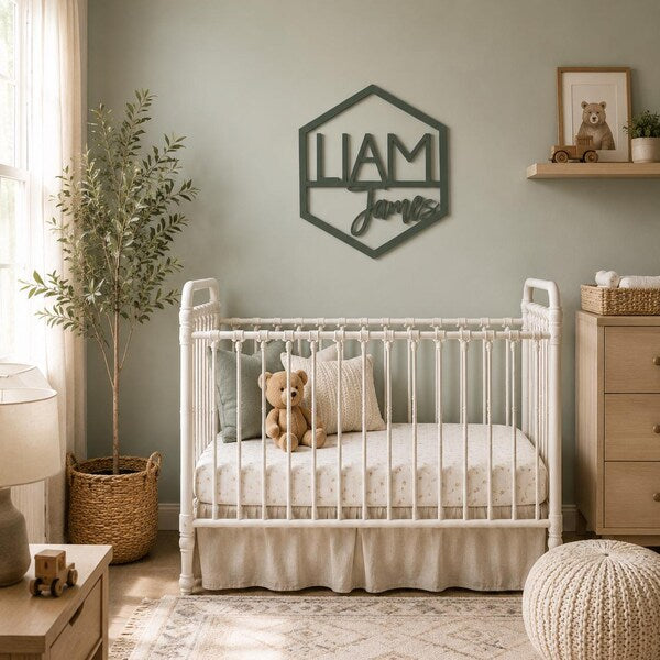 Hexagon name sign, First + Middle name
