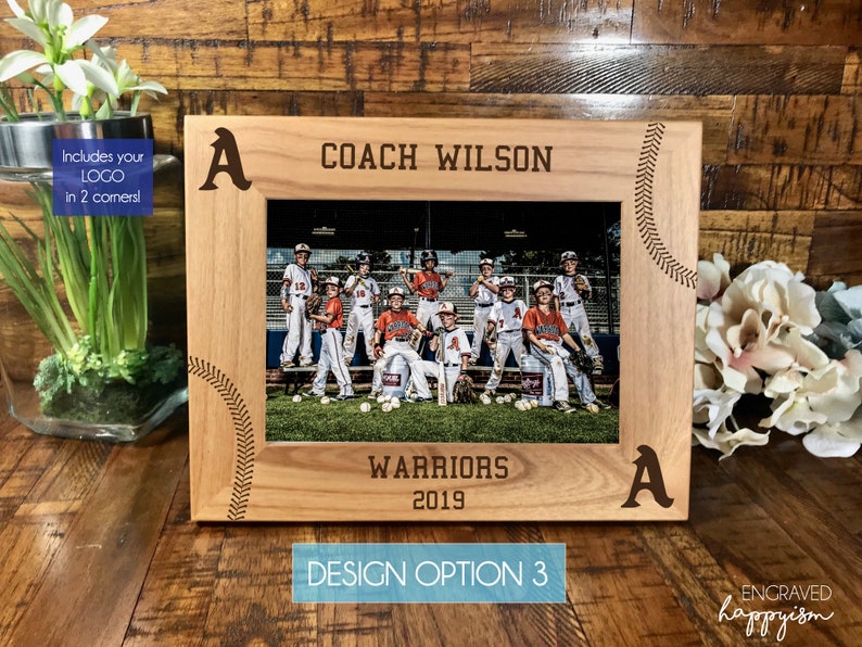 Baseball coach picture frame, engraved coach gift, baseball coach gift, softball coach gift, team photo frame, team picture frame