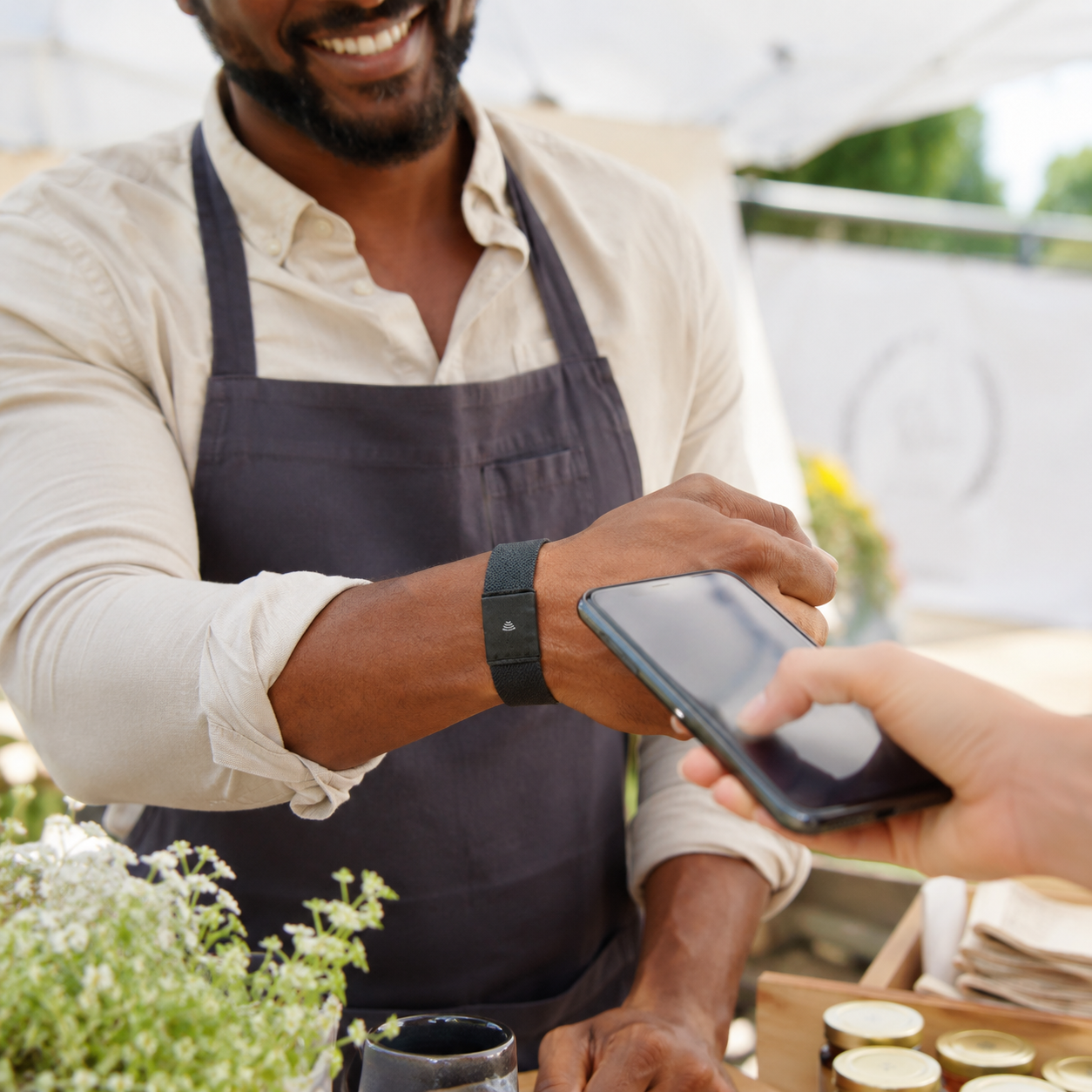Happyism® Business Contact Smart Bracelet + NFC Tap Card | Wearable Digital Business Card