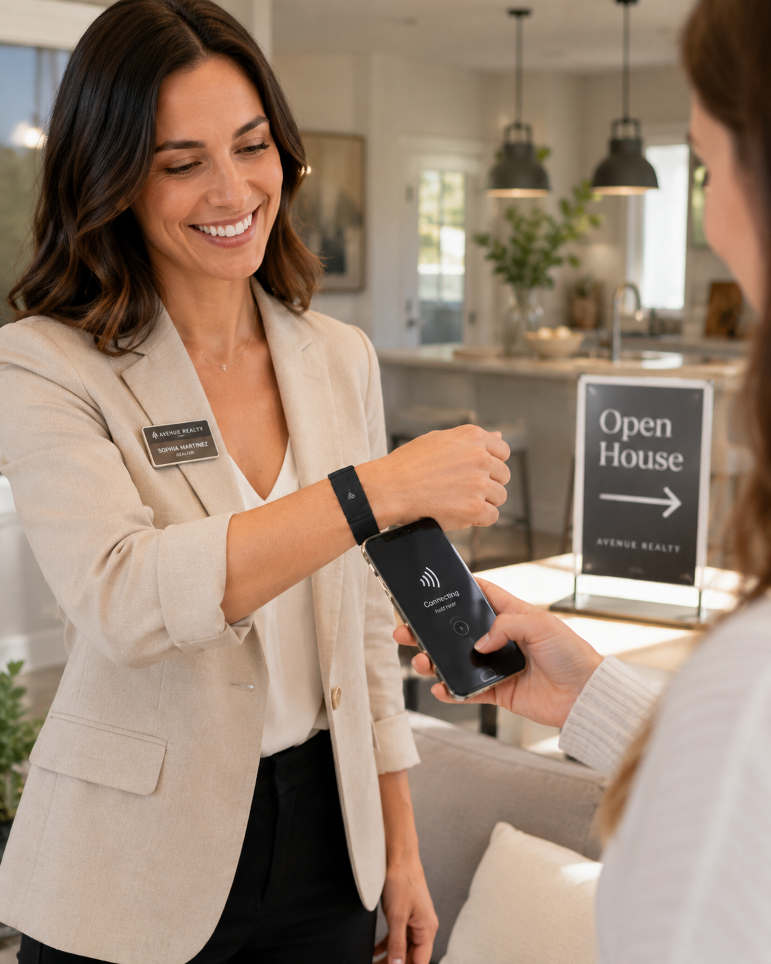 Happyism® Business Contact Smart Bracelet + NFC Tap Card | Wearable Digital Business Card