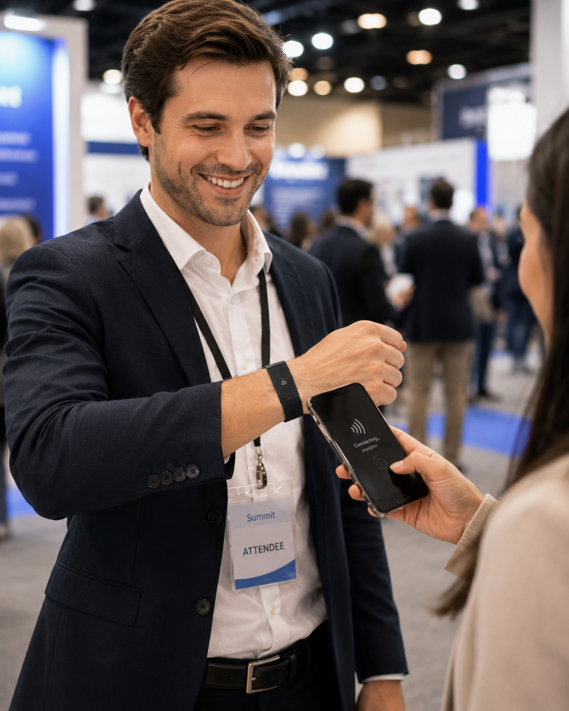 Happyism® Business Contact Smart Bracelet + NFC Tap Card | Wearable Digital Business Card