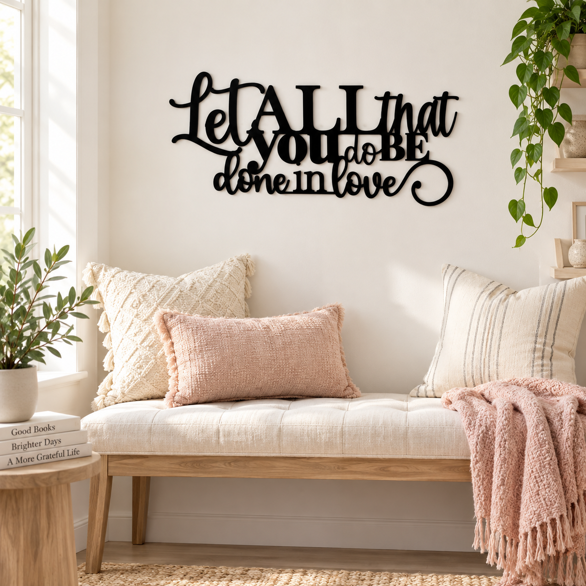 Let all that you do be done with love wood sign, Christian sign, bible verse decor, room decor, home decor, home inspiration, wall decor