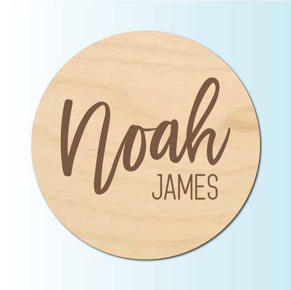 Engraved Wood Newborn Name Sign - Name