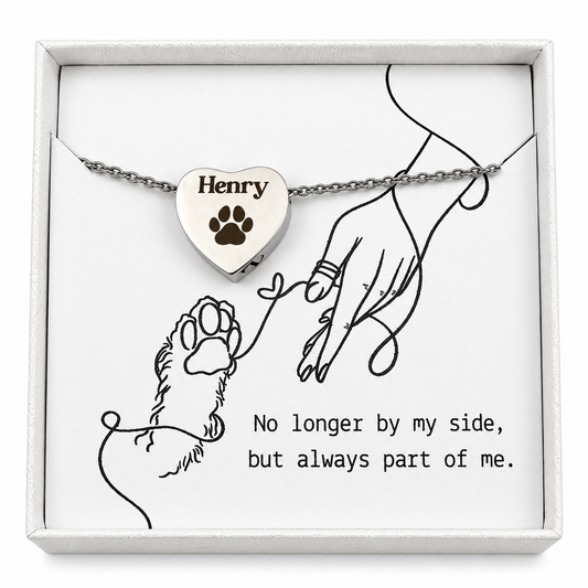 Dog memorial necklace, Engraved urn necklace, memorial necklace, heart urn necklace, custom heart urn necklace, ashes cremation