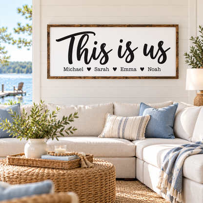 This is us farmhouse family name sign