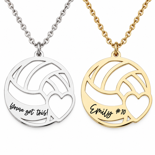 Engraved volleyball necklace, personalized volleyball necklace, custom volleyball jewelry, volleyball player gift, volleyball inspiration