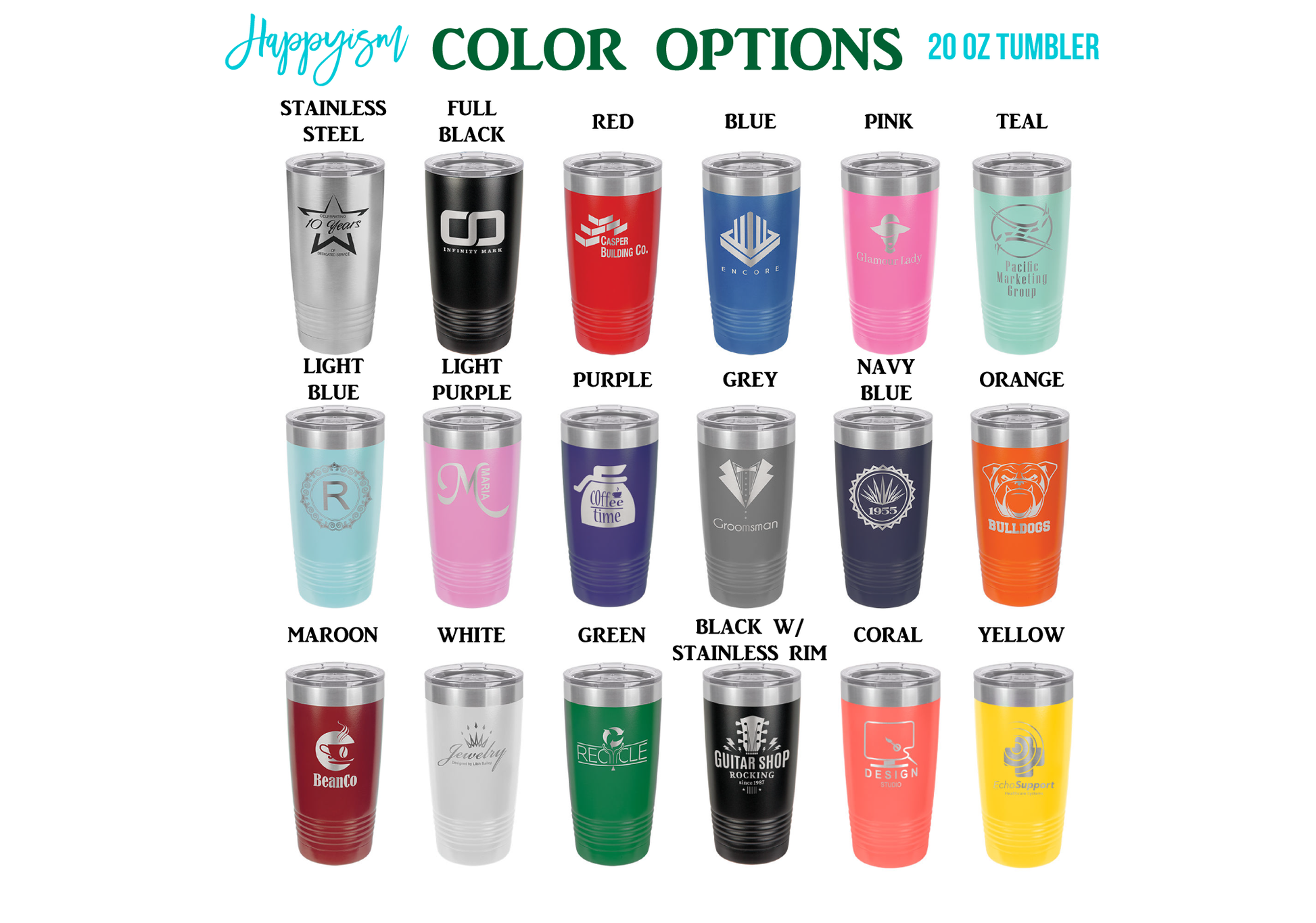 Engraved Hockey Coach 20 oz Stainless Steel Tumbler - Happyism, Inc. Engraving 