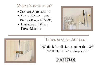 Real estate pipeline dry/wet erase acrylic sign, Realtor dry erase board #008