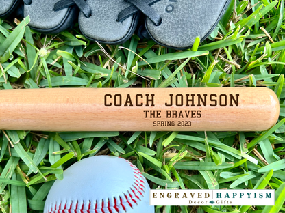Engraved Miniature Coach Bat, Design #2 Sample