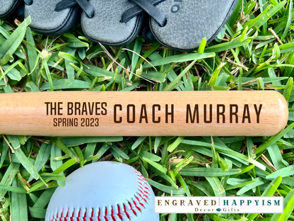 Engraved Miniature Coach Bat, Design #2 Sample