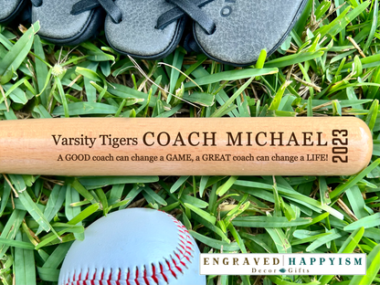 Engraved Miniature Coach Bat, Design #2 Sample