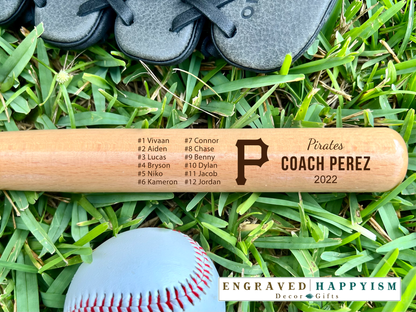 Engraved Miniature Coach Bat, Design #7 Sample
