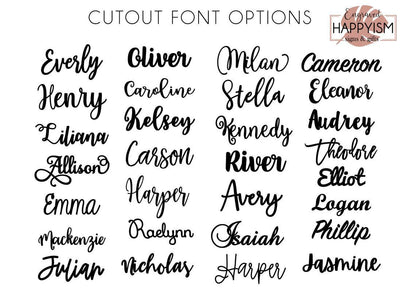 Round name sign, First + Middle Name