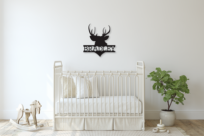 Deer Head Name Sign - Happyism, Inc. Engraving 