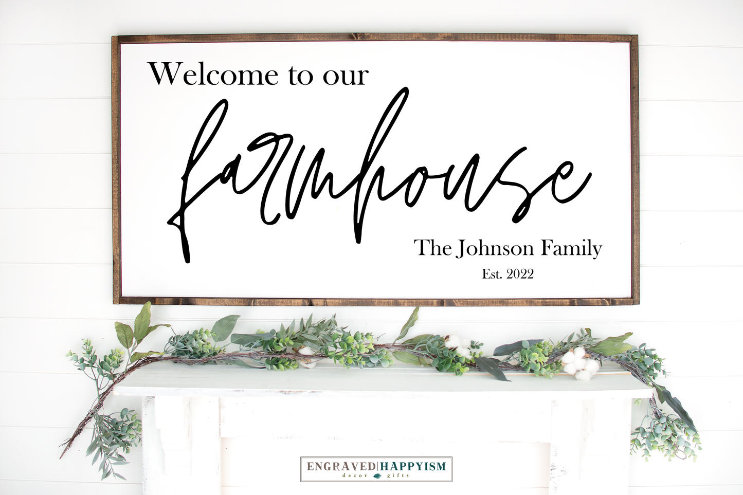 Farmhouse family name sign