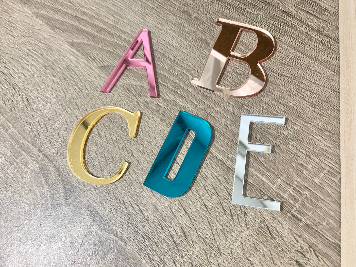 Mirrored Acrylic Individually Cut Letters