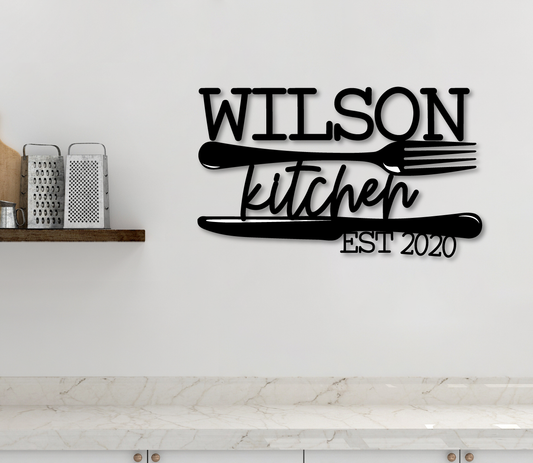 Custom Kitchen Family Name Sign - Happyism, Inc. Engraving 