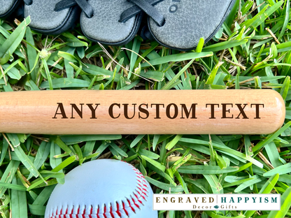 Engraved Miniature Ring Bearer Bat, Design #M4 Sample