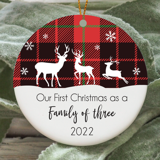 Christmas ornament - Our first Christmas as a family of three - Design #102