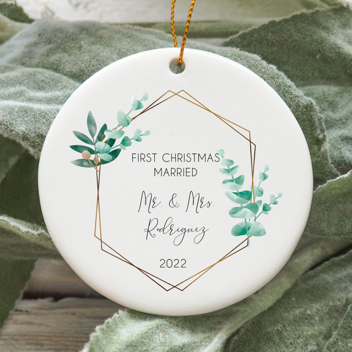 Christmas ornament - Newlyweds ornament - Design #107