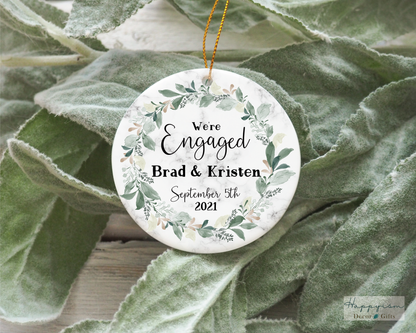 Christmas ornament - Engagement ornament - Design #112