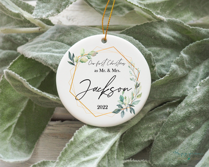 Christmas ornament - Newlyweds ornament - Design #114